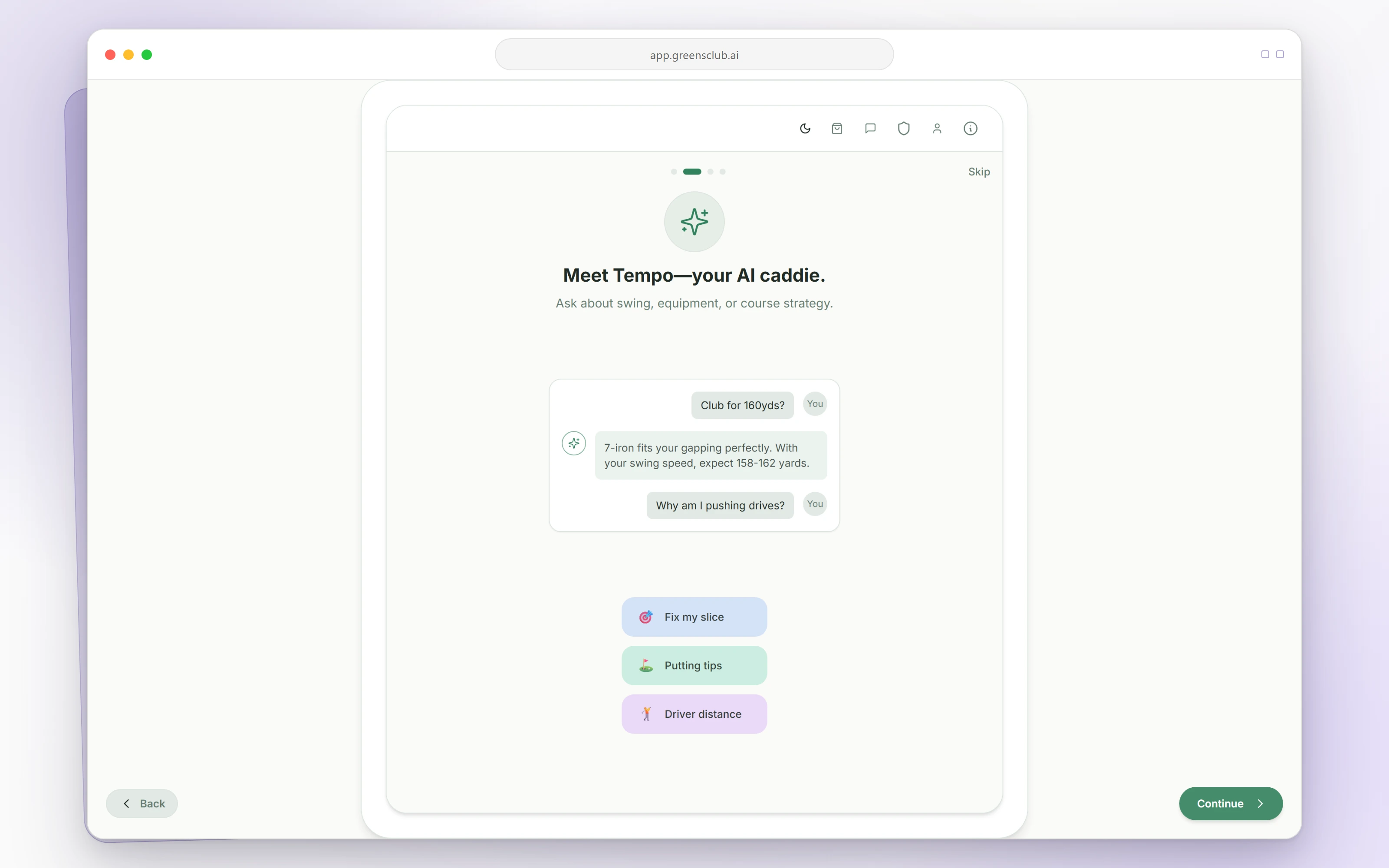 Tempo AI caddie